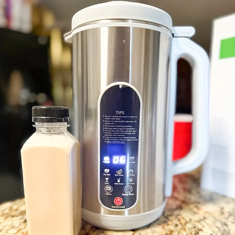 Stainless Steel Automatic Nut Milk Maker, 8-in-1 Almond Milk Production Machine with 20 Blades, Blender, Vegetable and Fruit Juicer, Kitchen Essentials, Food Processor, 24-Hour Timer, 42 Ounces (Approximately 1148.2g)
