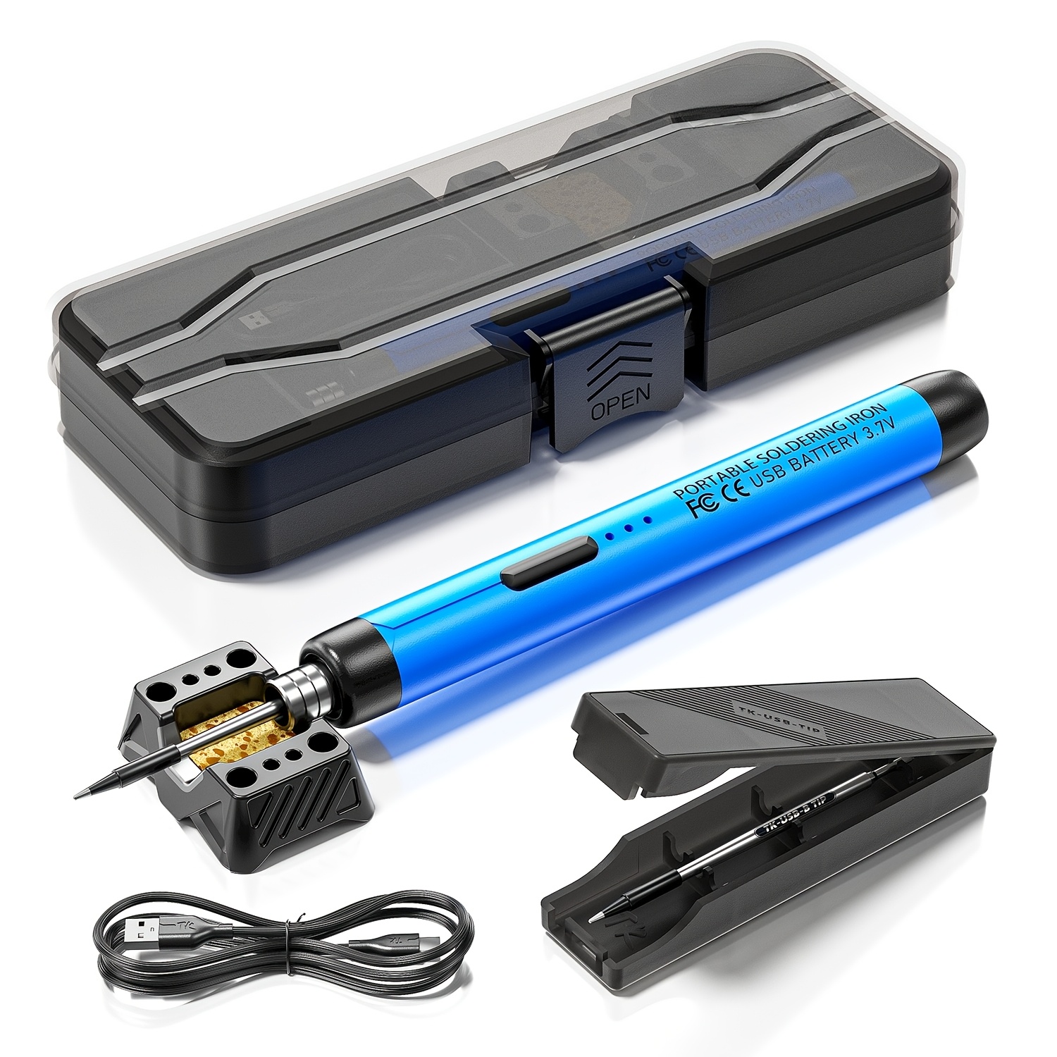 TEMU Usb Soldering, Usb Portable Soldering Gun Kit With 3 Temperature Settings, Soldering, Stand, And Storage Box - Suitable For Efficient Diy