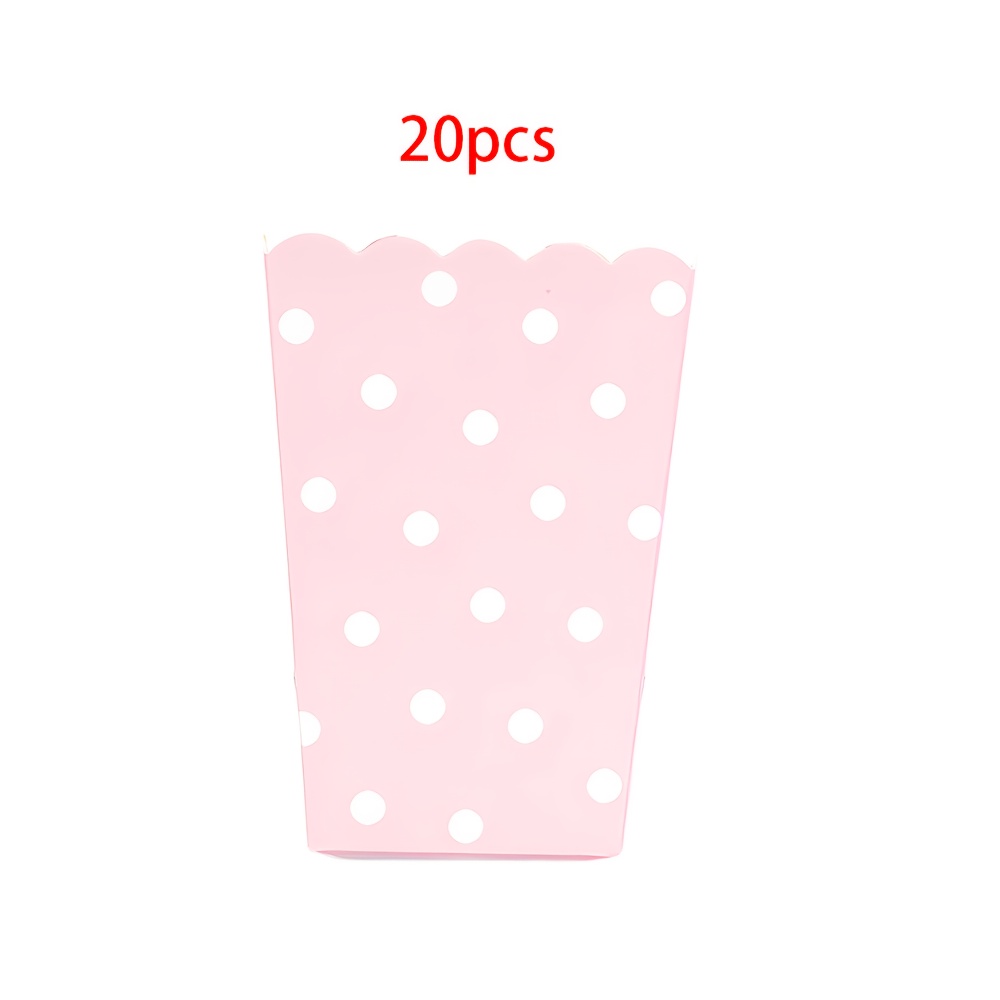 E-shop 10 Stück/20 Stück/50 Stück Weiße Punkte Popcorn Geschenkboxen Papier Süßigkeiten Boxen Karton Süßigkeiten Behälter Leichte Snack Popcorn Boxen