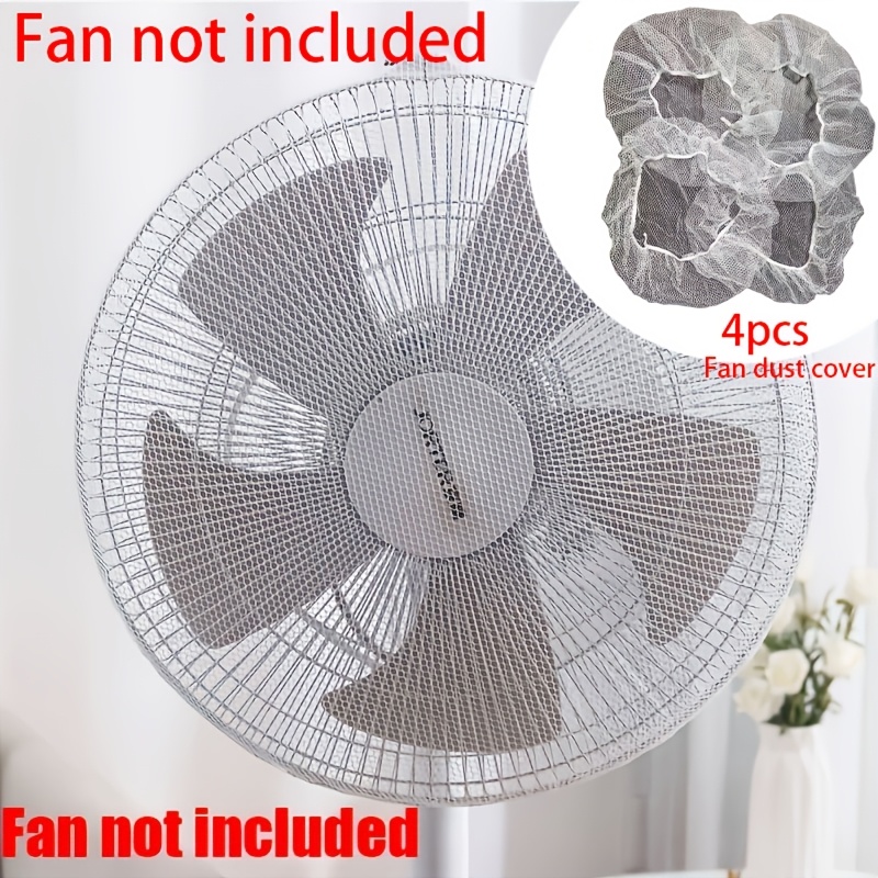 TEMU 4pcs Universal Round Fan Protective Net Cover | Reinforced Elastic Dustproof And Anti-pinch Fan Net Cover, Compatible With Most Round Household