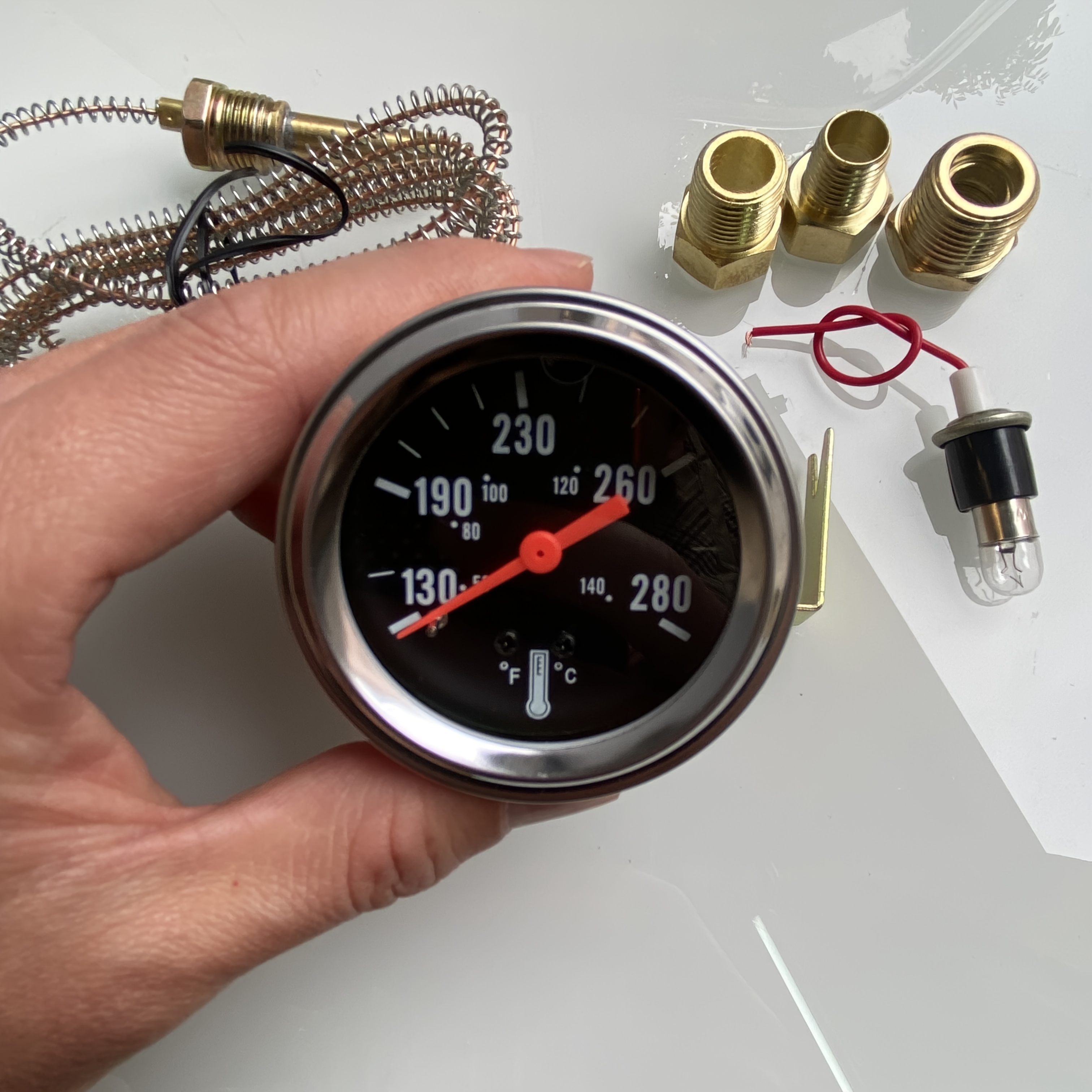 5.08 cm Universal Dual Scale Water Temperature Gauge