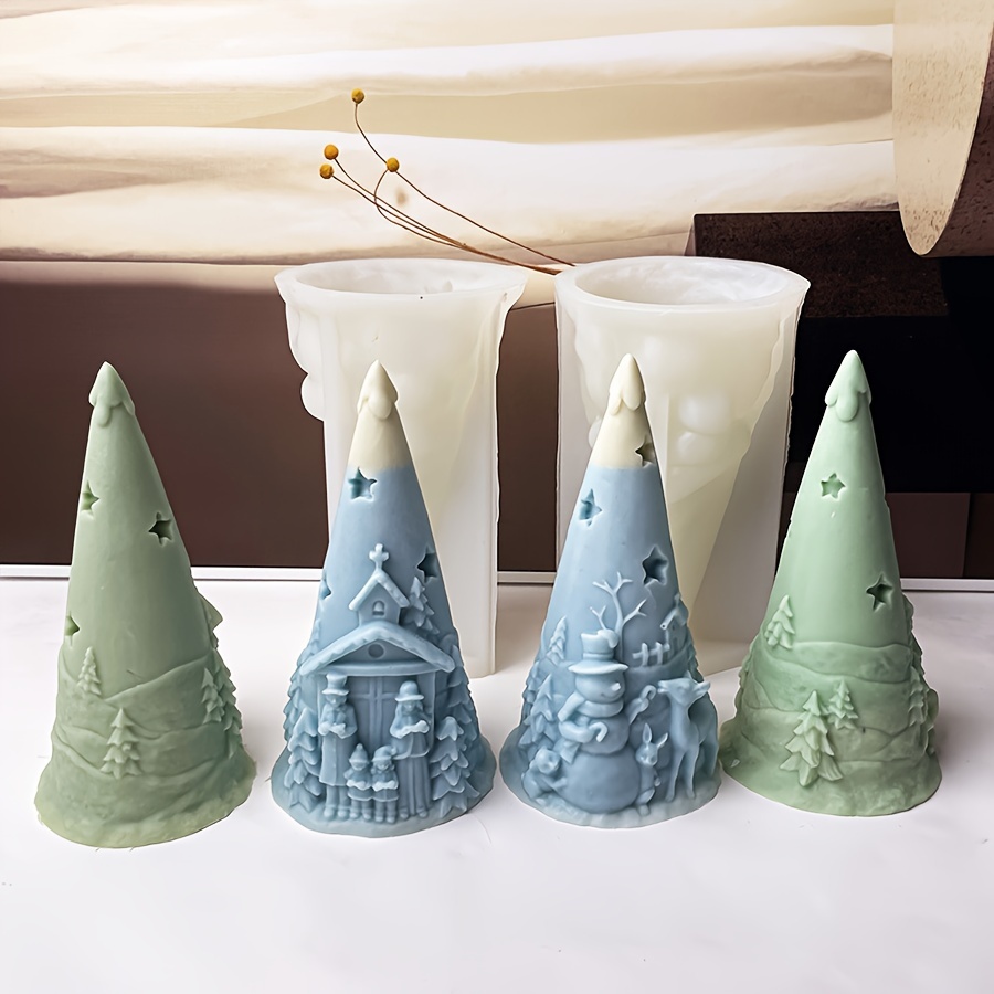 

Grand Moule en Silicone Arbre de Noël 3D pour l'Artisanat DIY - Polyvalent pour Résine Époxy, Bougies d'Aromathérapie, Plâtre & Plus - Outil de pour Décoration