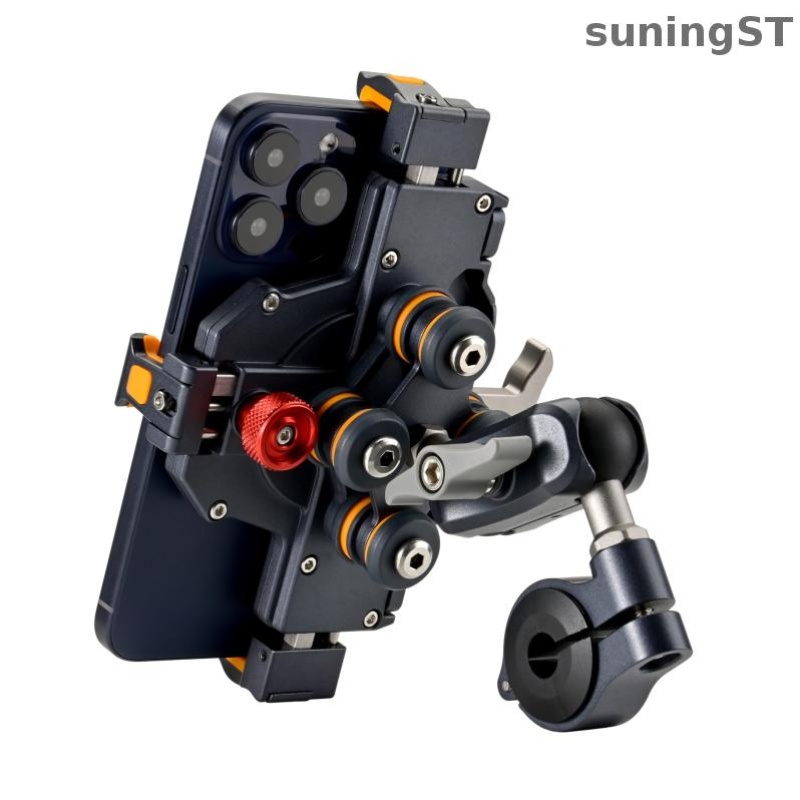E-shop Stoßfeste Motorrad-Handyhalterung, kompatibel mit 6,1-Zoll-Geräten, leichter Motorrad-Handyhalter, Lenkerklemm-Stil