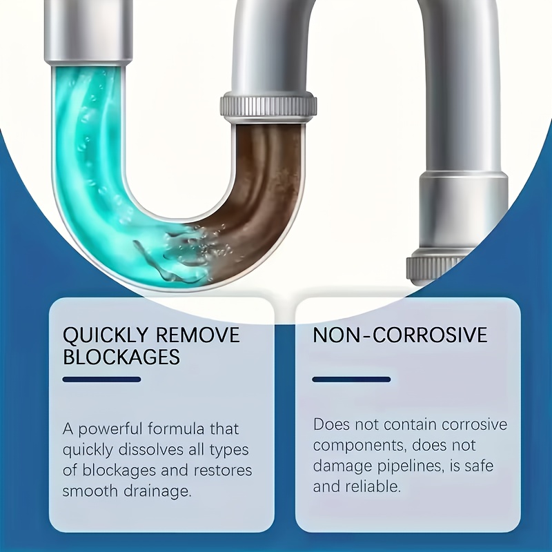 FARIENNE Advanced Pipe Unclogging Kit - Quick-acting Drainage Liquid, Specially Formulated to Prevent Blockages, Capable of Dissolving Hair and Oil Residues, an Easy-to-use Clog Remover, Suitable for Toilets, Sinks, Bathtubs and Floor Drains
