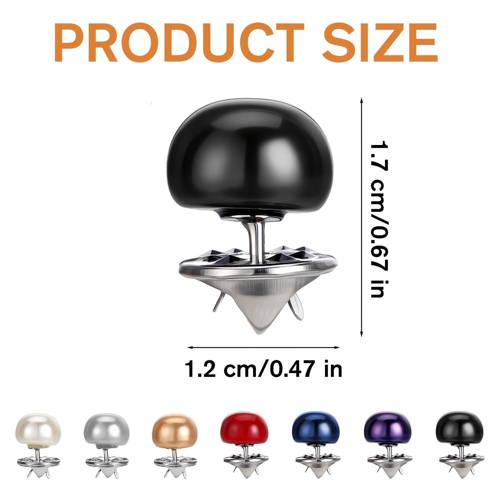 20pcs Assorted Color Anti-Slip Imitation Pearl Snap Pins
