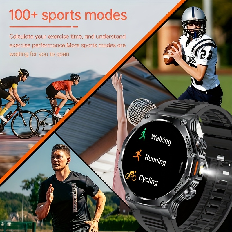 Smartwatch with LED Flashlight & 800mAh Battery
