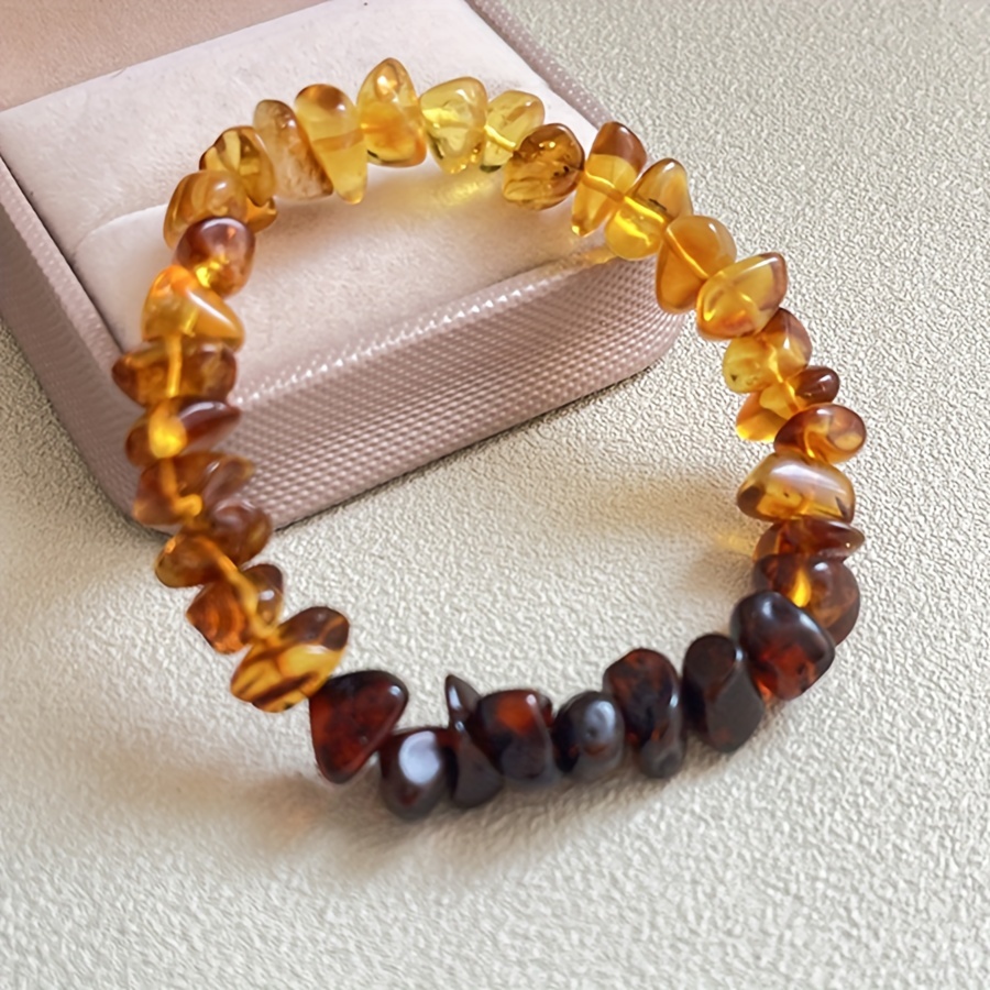 

Handcrafted Amber Bracelet - Gradient Rainbow Blood Amber, Casual Attire, Handmade, Natural