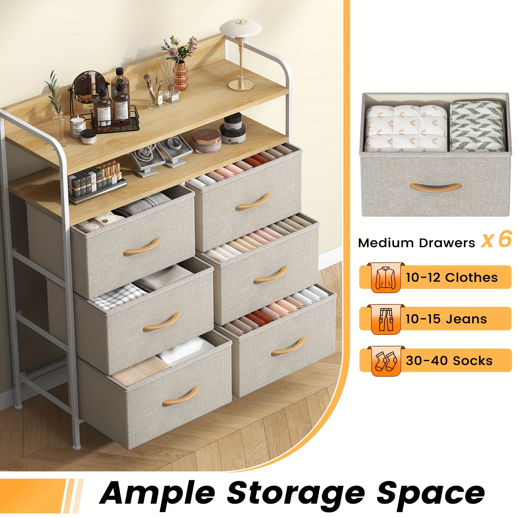 6-Drawer Chest for Bedroom and Living Room