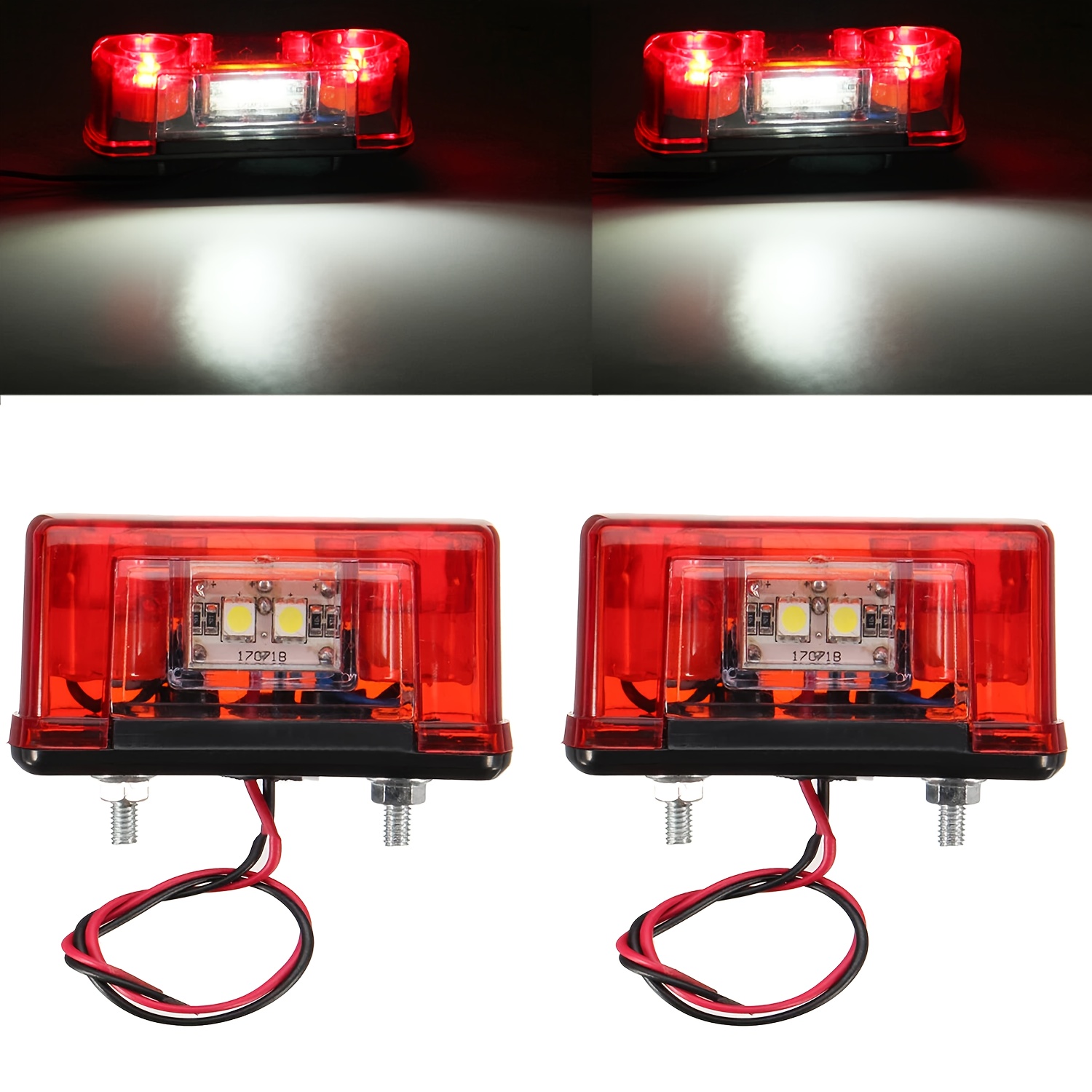 TEMU 2pcs Led Auxiliary Light | White Light Accessory Light 12v Decorative Light Suitable For Cars, Trucks, Trailers - Hard Wiring, Led Lights, No