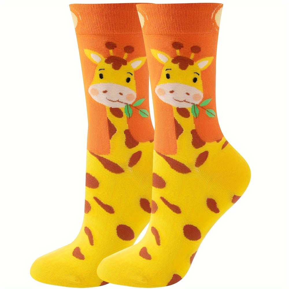 

Cartoon Giraffe Socks, Novelty & Cute Mid Tube Socks, Women's Stockings & Hosiery