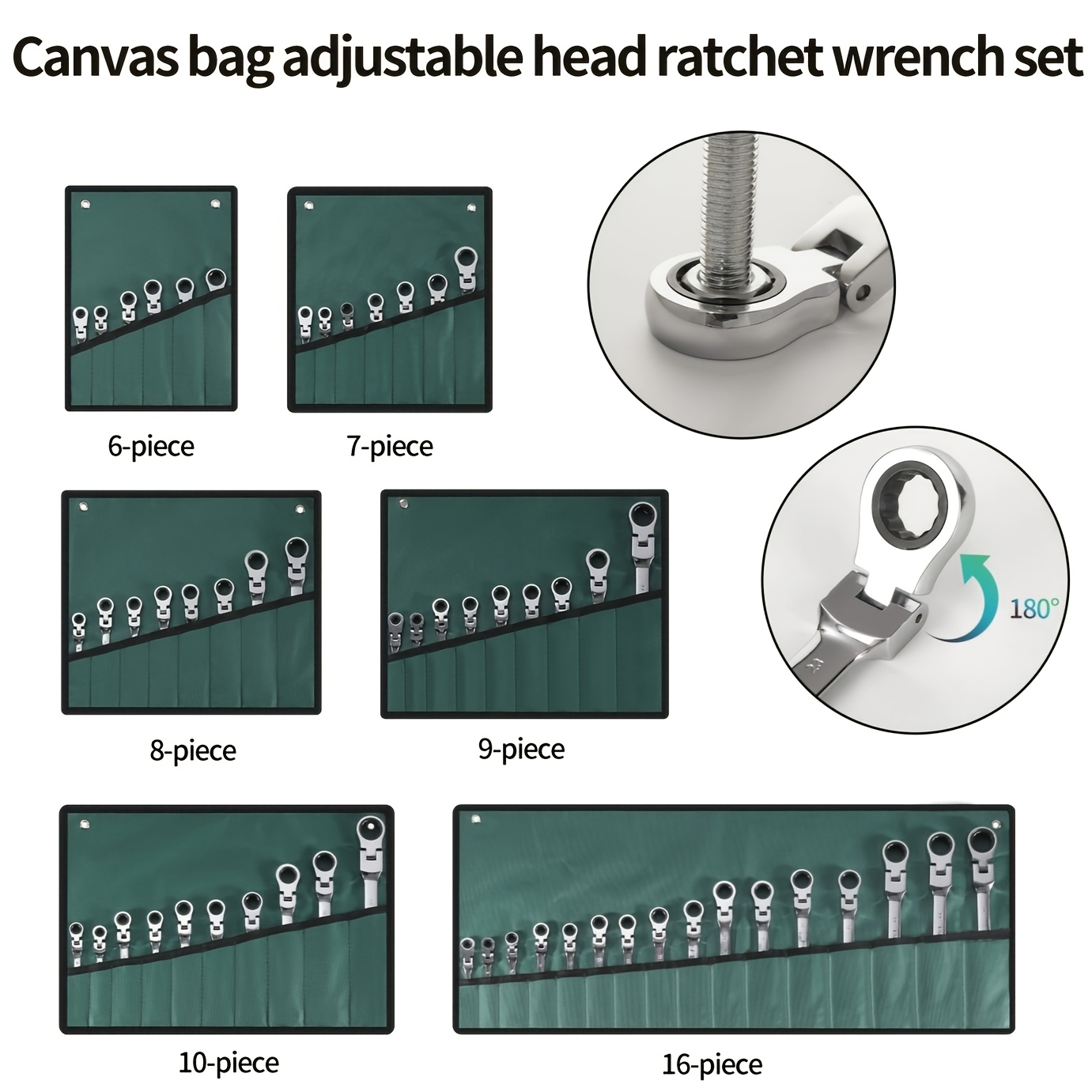 

Adjustable Ratchet Wrench Set With Open & Torx Ends, Head, Steel - Kit