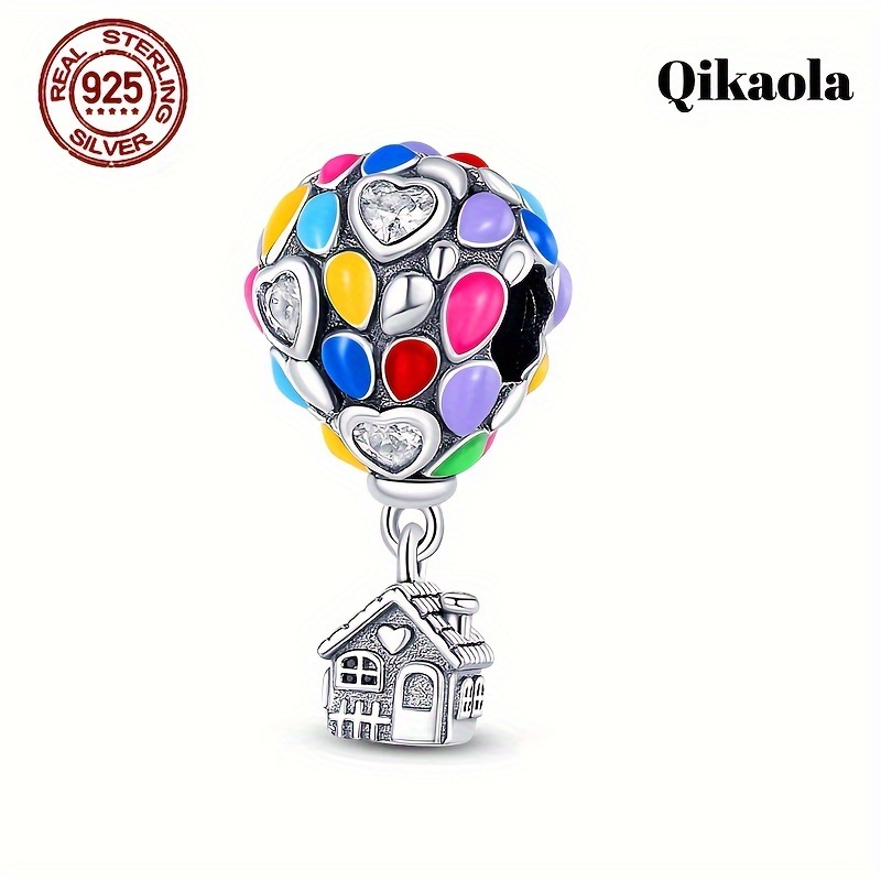 

925 Sterling Silver Colorful Hot Air Balloon Beads Women's Fashion Hanger Suitable For Original Bracelet Diy Women's Jewelry Birthday Engagement Gift 2024 New Silver Weight 3g