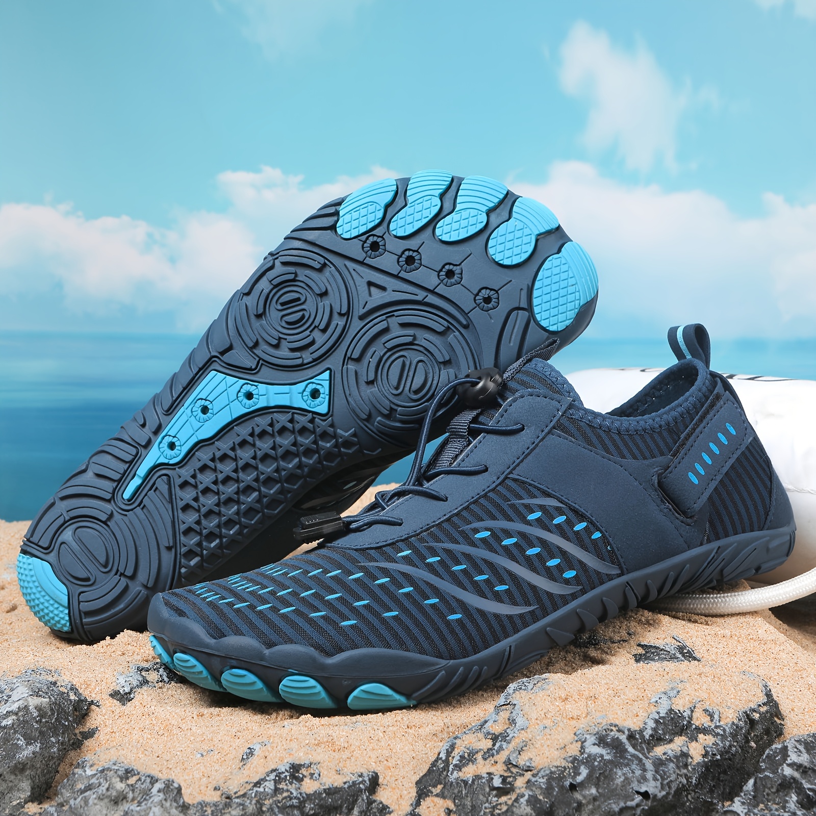 Outdoor Quick-Dry Soft-Soled Beach Shoes, Breathable Toe-Post Design