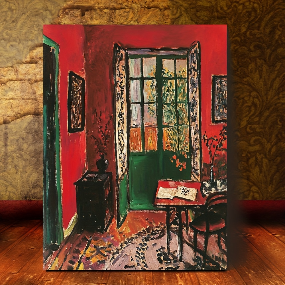 TEMU Toile Encadrée 2D, 1 pièce Matisse "" - à Accrocher de 30x40 cm, Cadre en Bois Plat, , Réproduction Qualité pour Salon, Chambre, Bureau, Décor