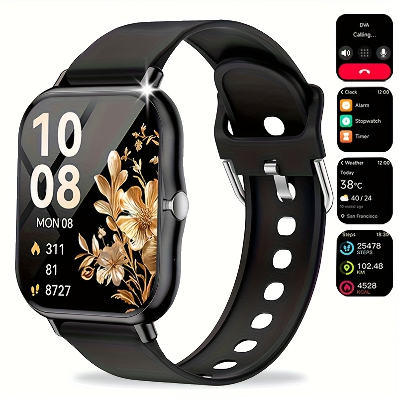 Montre Connectée Compatible Android & iPhone avec Appels Sans Fil, Écran Tactile Intégral, Plus de 100 Modes Sportifs, Boîtier en Alliage, Téléphone Sans Fil Adapté aux Hommes et Femmes, Tracker de Fitness Cadeau pour Smartphone iPhone/Android