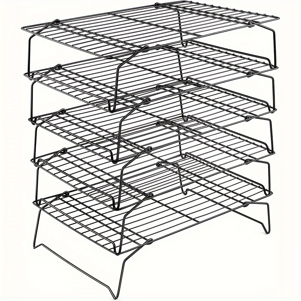 TEMU 5-tier Stainless Steel Cooling Racks Set - Nonstick, Stackable & Oven Safe For Baking, Roasting & Cooking - Easy Clean, Durable Kitchen