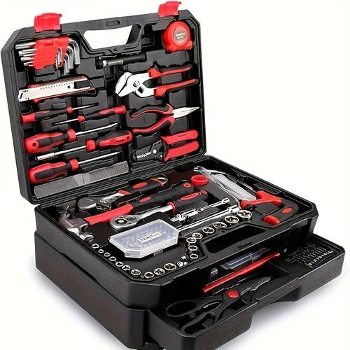 tool kit 326 54 47pcs home auto repair tool set toolbox storage case with drawer household tool kit homeowner handyman