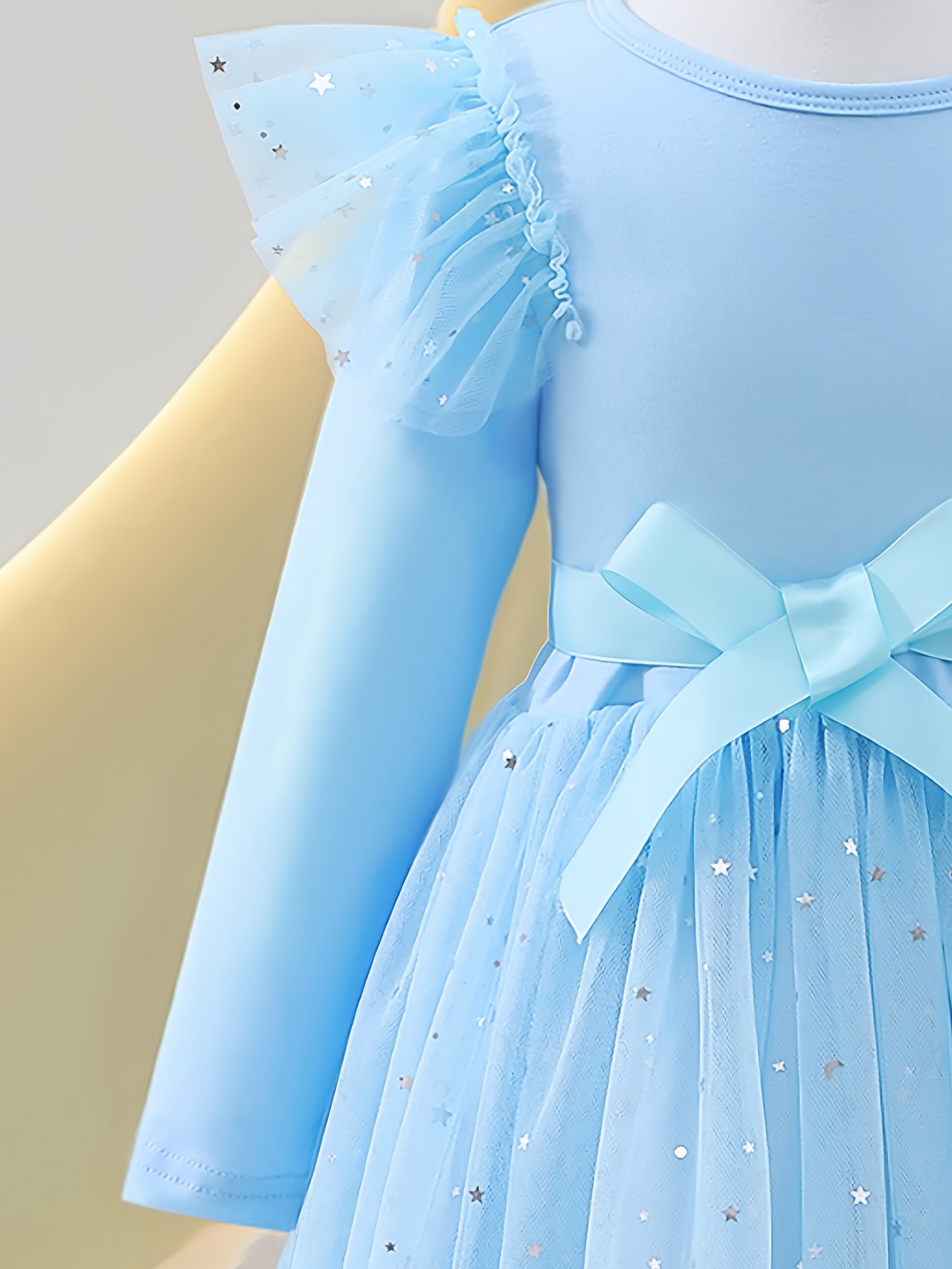 Arshiner Filles Robes Paillettes Enfants Festif Robe à Manches Longues Élégante Col Rond Loisir Automne Hiver Robes Pour Filles 5-6 Ans Noir