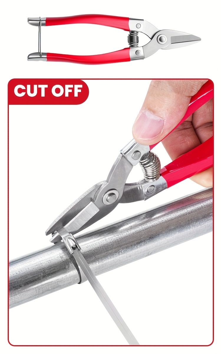 heavy duty 304 stainless steel cable tie gun kit 150  zip ties 3 sizes tensioning cutting tool for fencing chicken coop cable bundling exhaust repair   reinforcement Product details 4