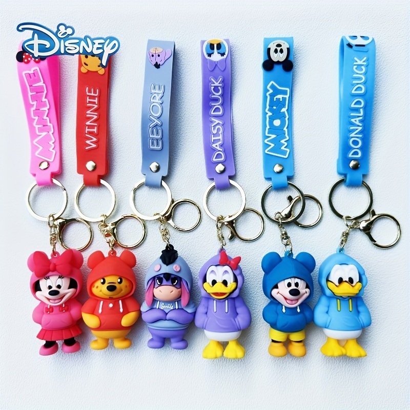

Disney Keychains - Cute Cartoon Figurines - Mickey & Friends - Strawberry Bear, Winnie, Eeyore, And More - Couple's Keyring For Handbags, Backpacks, Car Keys