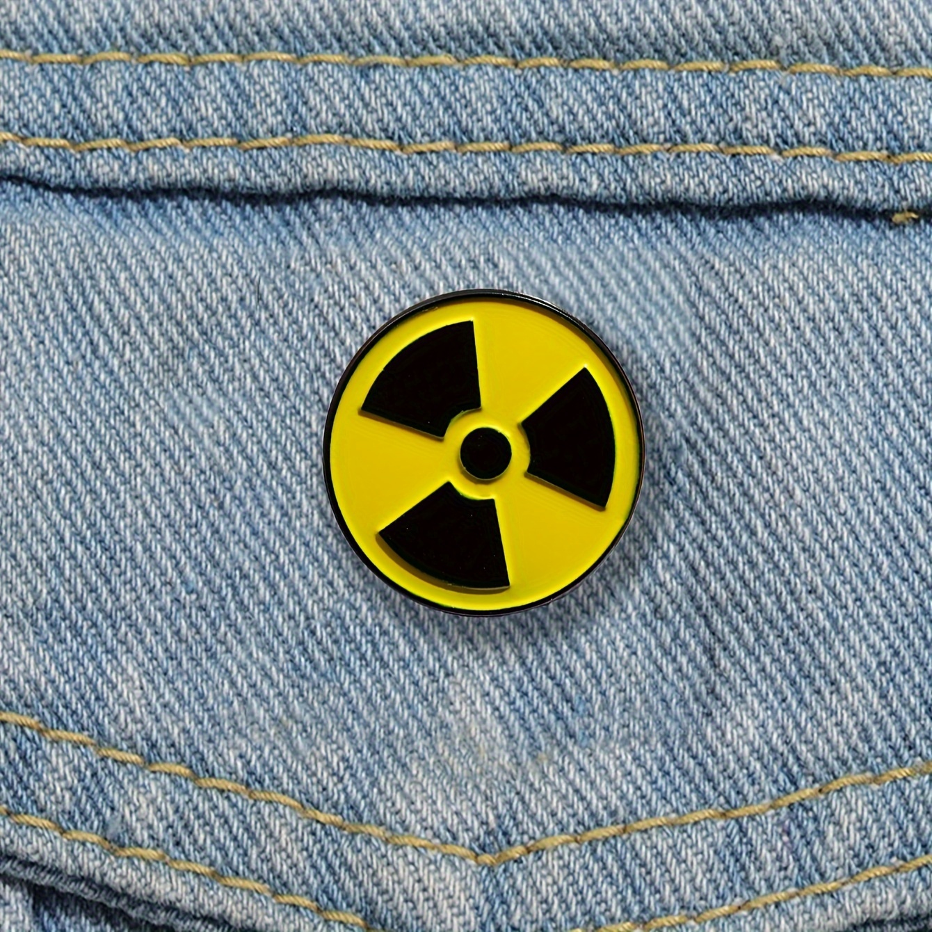 Nuclear Radiation Symbol Patch - Embroidered Iron-On, Zombie Apocalypse Style, Cypress Collectibles