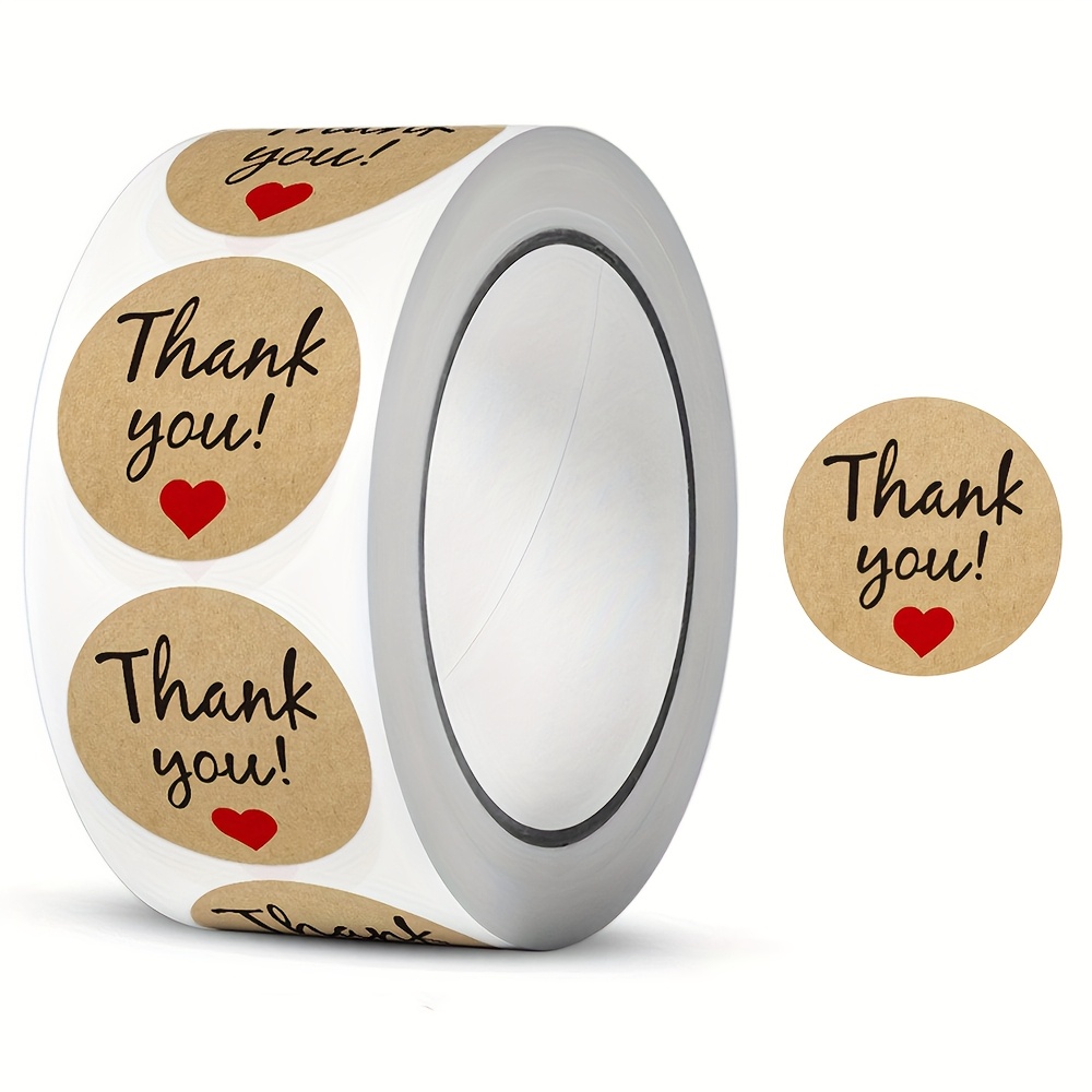 500pcs/roll Round Stickers Handmade Thank You Stickers For Card Envelope Gift Box Package Seals Sticker