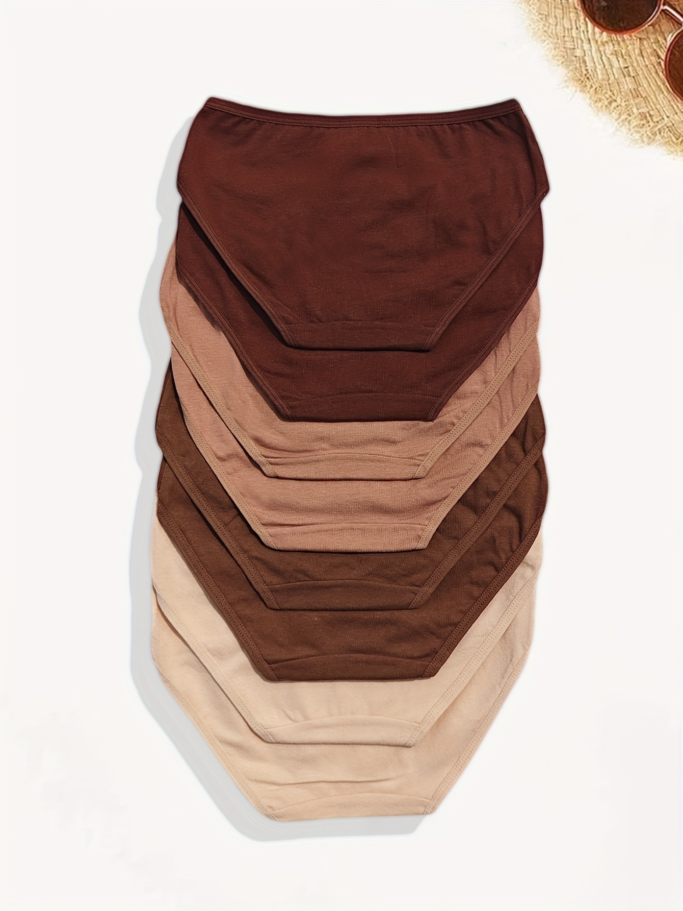 8pcs Women'S Mid-Rise Briefs - Soft, Breathable Stretchy Underwear in Solid Colors, Comfortable Elastic Waistband for Casual & Wear, Everyday Comfort Wear|Simple Design|Breathable Fabric