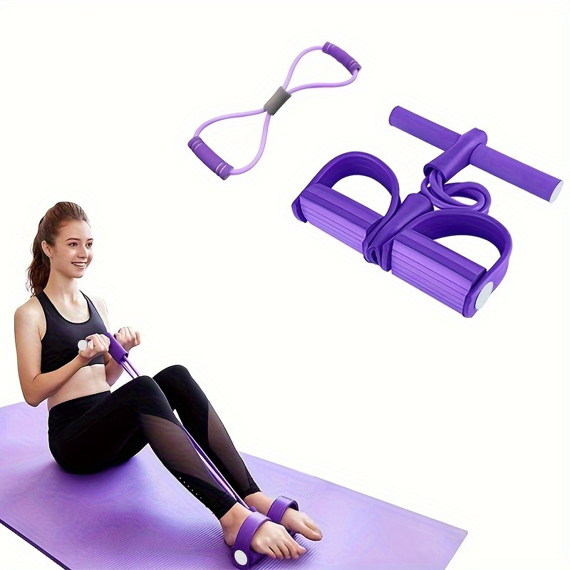 

2pcs/set, Multifunctional Tension Rope, 4-tube Elastic Yoga Pedal Puller Resistance Band, 8-shaped Fitness Resistance Band With Handle, Suitable For Abdomen/waist/arm/leg Stretching Slimming Training