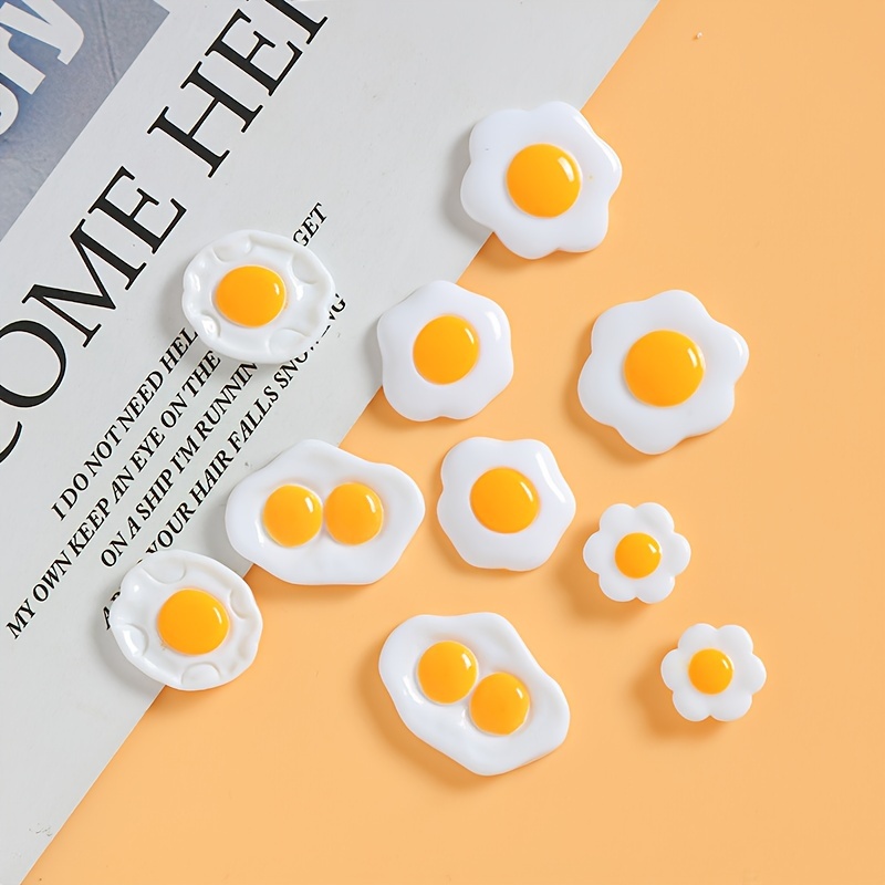 

10pcs Realistic Egg Resin Charms For Diy Crafts And Decorations