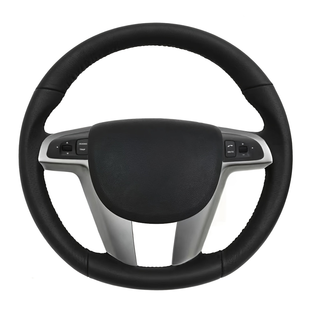 TEMU Pu Leather Hand-stitched Steering Wheel Cover For Ve