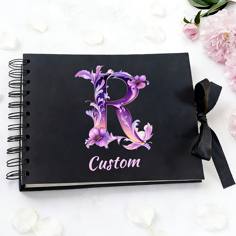 TEMU 1pc 60-page () Custom Wedding Photo Album & Scrapbook Book With Alphabet Printing Suitable For Wedding , Anniversary Albums, Paper Photo Books,