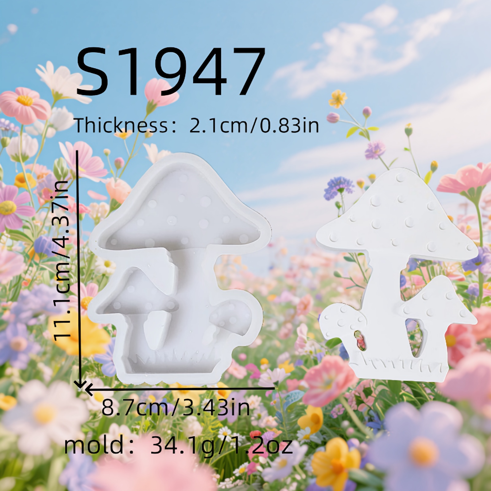Image of Silicone Resin Mold For Mushroom, Three-dimensional Decorations, Candle Silicone Molds, Plaster Molds, Silicone Molds For Home Decor, Epoxy Resin Molds S1947/34.1