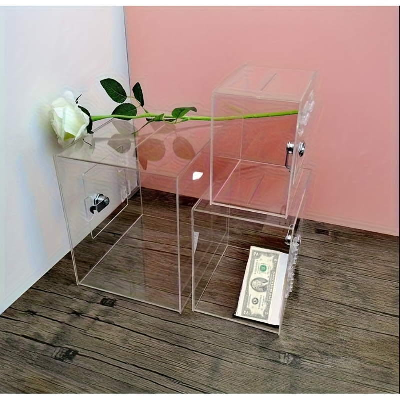 3pcs acrylic jewelry display box set clear square hollow storage cases with sturdy metal clasp   organizing and   presenting desserts cakes and accessories jewelry display Product details 1