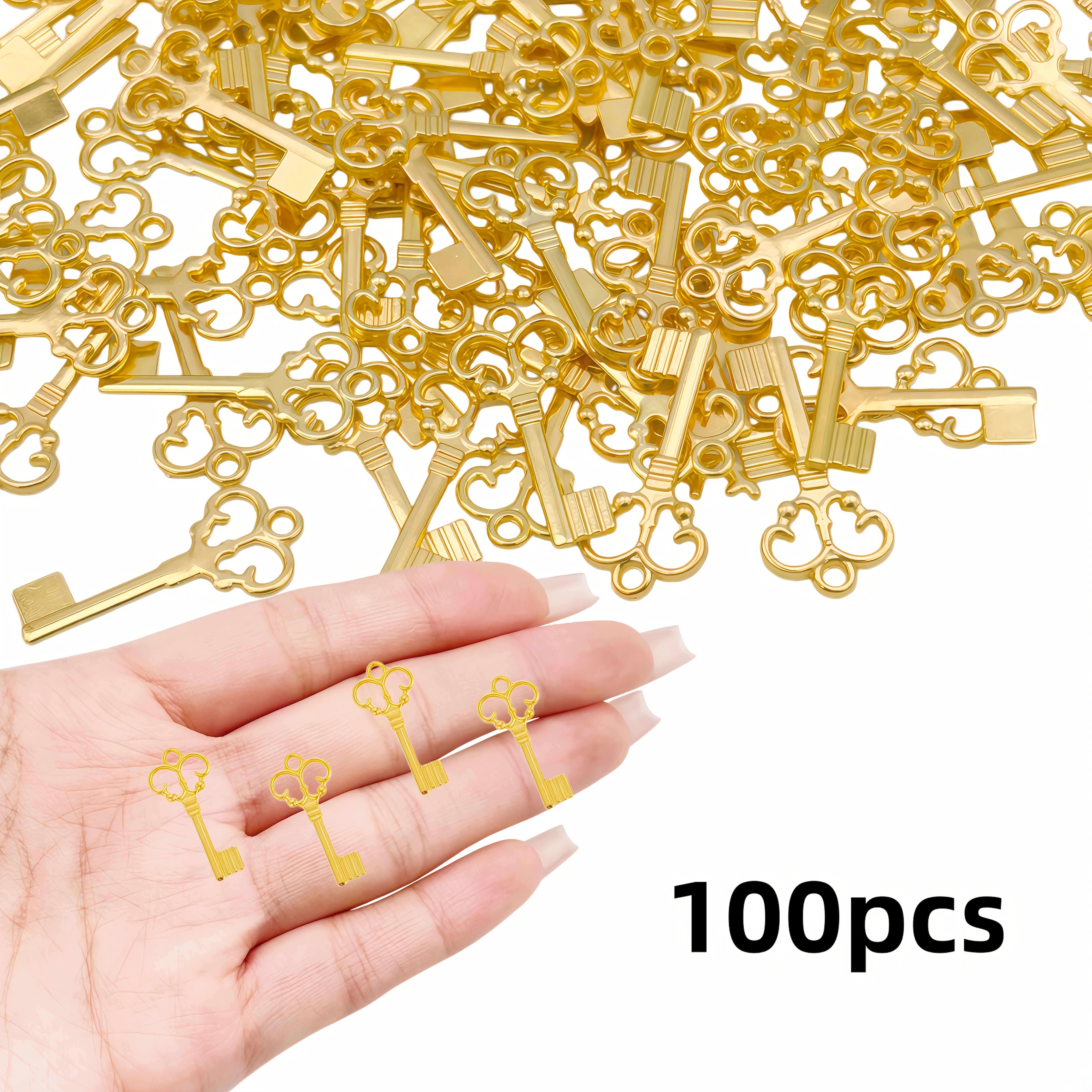 TEMU 100 Mini Ciondoli a Forma di Chiave, 8 Colori - Realizzati in di , Artigianato a Adatti per Decorazioni di Feste, Borse, Scarpe, Accessori di