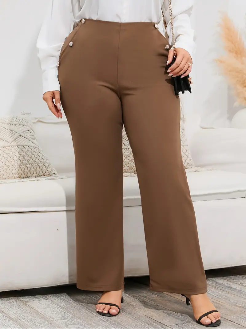 plus size dress pants women stretch pull flare pants pockets - Temu plus size dress pants women stretch pull flare pants pockets - Temu