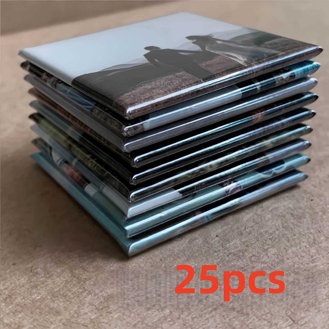 10/25/50pcs Customizable 5x5cm Fridge Magnets - Personalized Photo, Square Decorations For Weddings, Parties & Home Use - Kitchen And Dining Accessories