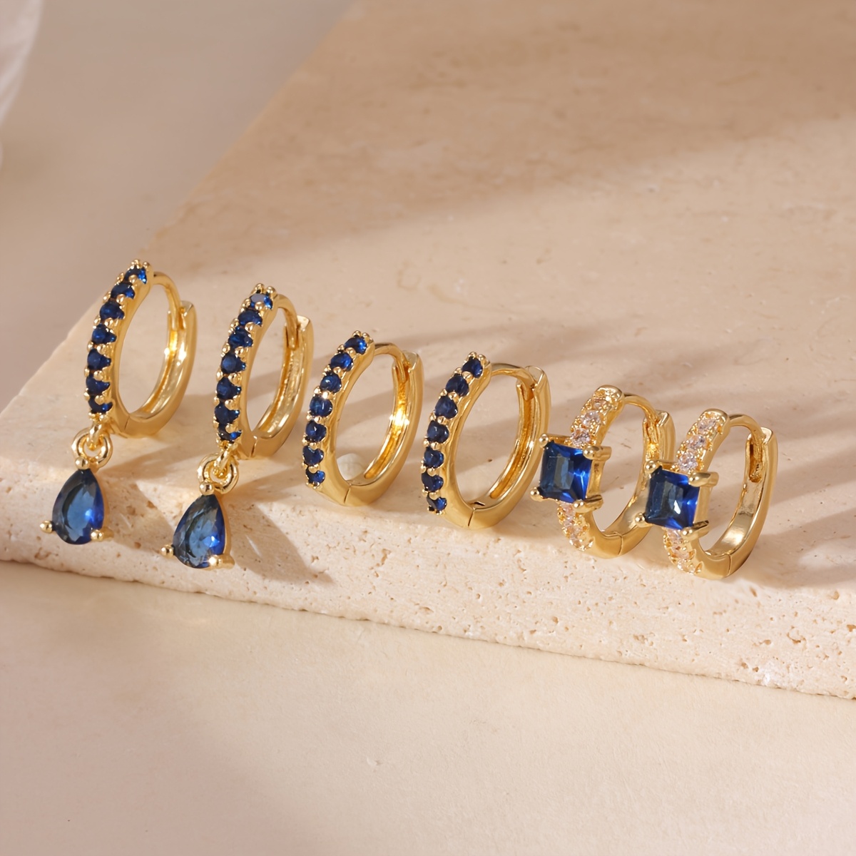 TEMU New Earrings 3 Pairs Women' Versatile Temperament Drop Earrings