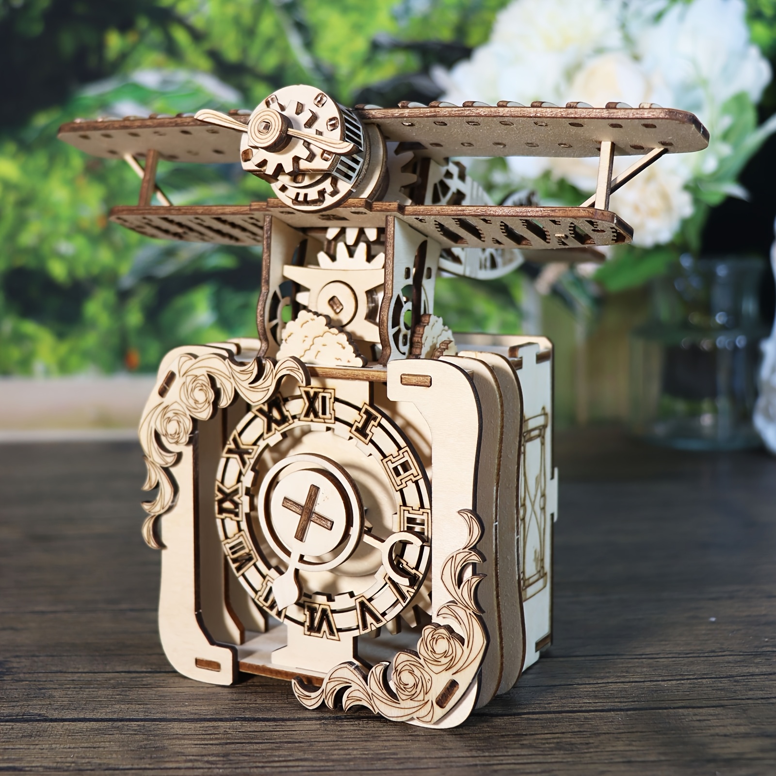 TEMU 3d Wooden Puzzle Punk Airplane Music Box You Are My Sunshine Handmade Assembly Model Kit Holidays Brthdays Christmas Gifts