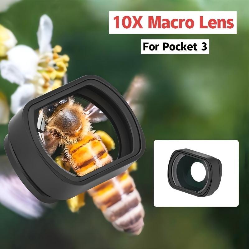 E-shop 10x Makroobjektiv kompatibel mit DJI Pocket 3/Pocket 4, Nahaufnahme-Filter HD Makro-Fotografieobjektiv, magnetische Befestigung/mehrfach