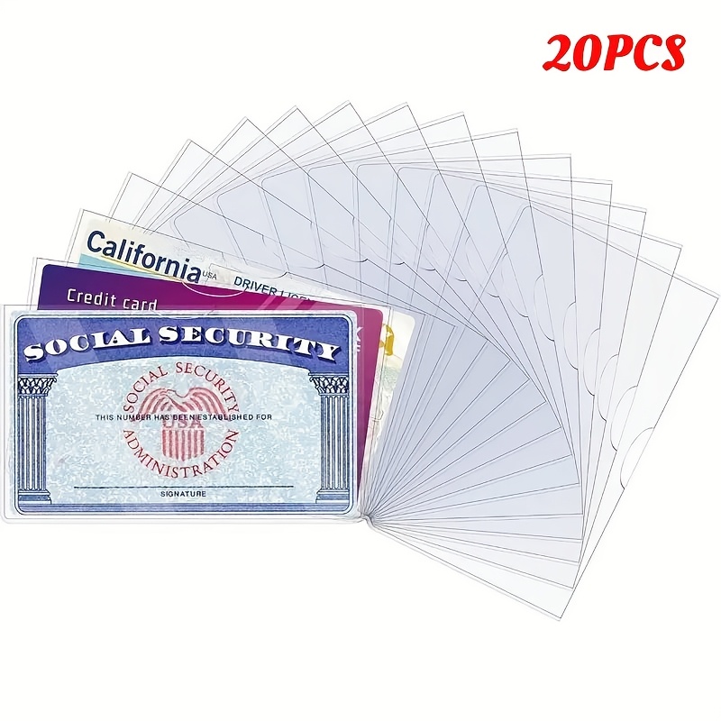   20 50pcs pvc   holder 31mm thick soft waterproof credit card sleeve easy insert   protector for ssn medicare cards