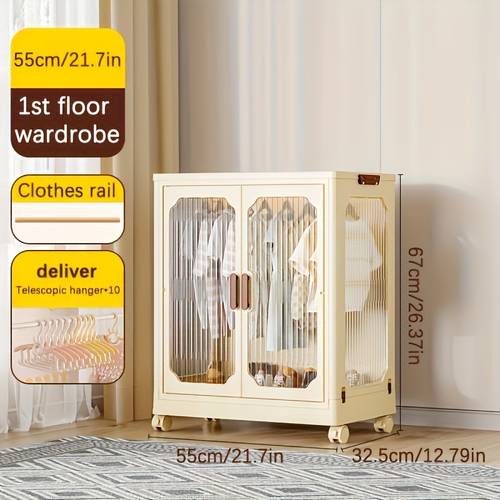 versatile folding storage bins with doors wheels stackable plastic organizer for clothes shoes kitchen food and office supplies