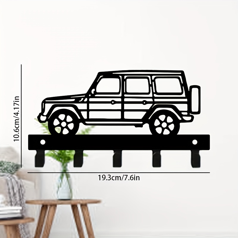 TEMU Metal Suv Key Holder And Decorative Wall-mounted Key Hook With Black And -road Vehicle Design - Heavy-duty Garage, Door, Kitchen, Bathroom