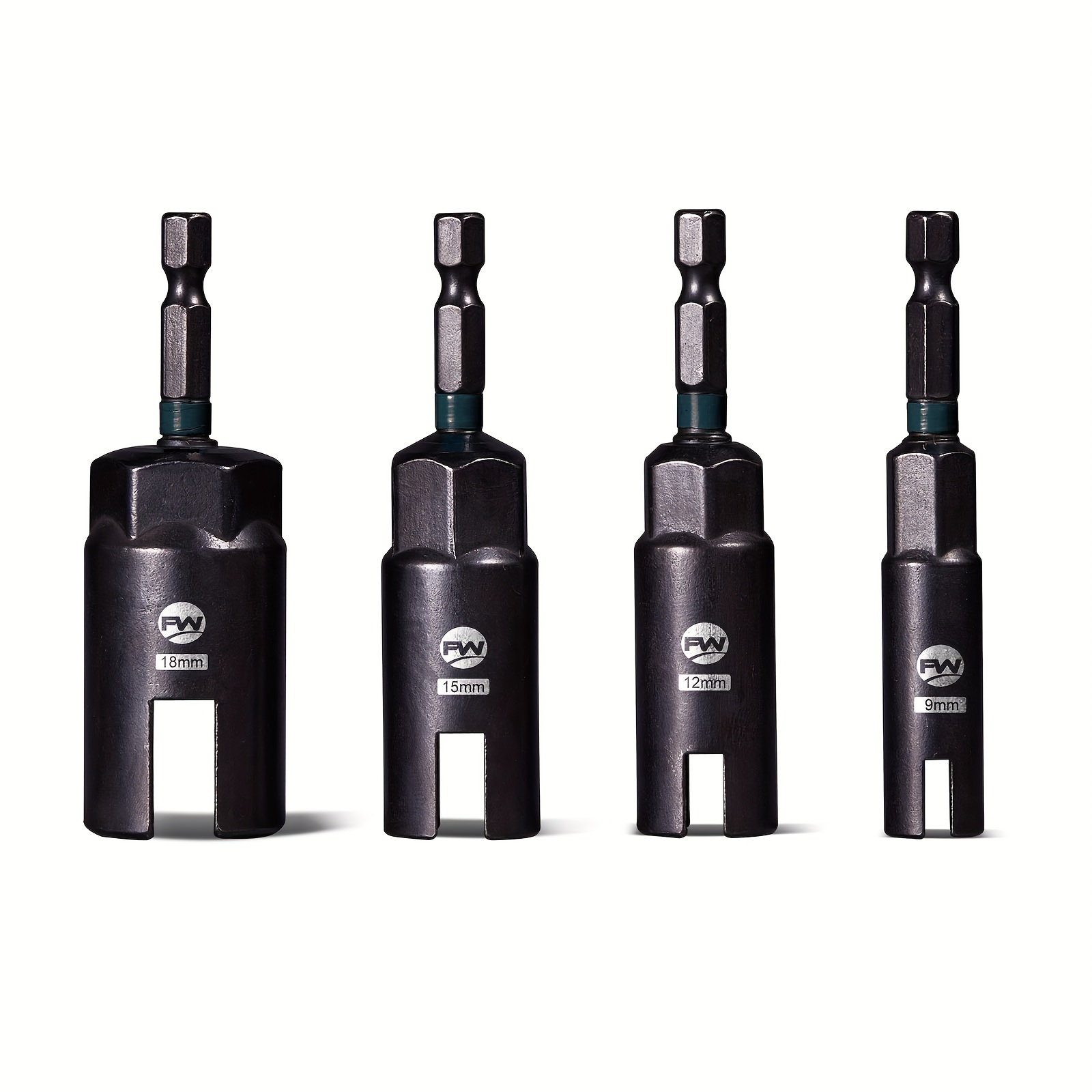 

Facoow Wing Nut Driver 4pcs, Wing Nut Driver Drill Bit, 1/4" Hex Shank Wing Nut Driver Set 9mm 12mm 15mm 18mm, Nut Driver Set For Hook Bolt Installation, Twist Wire