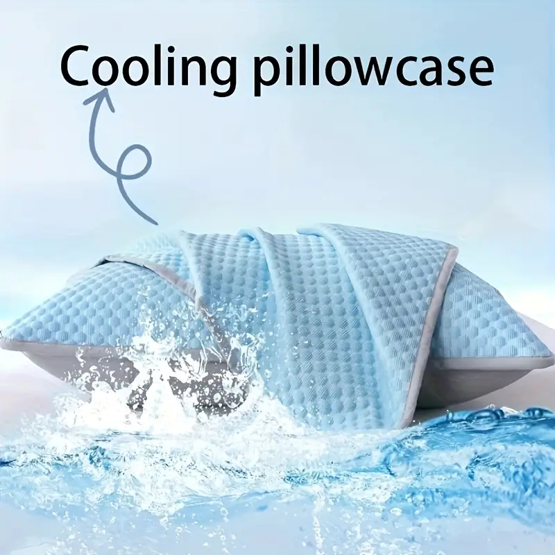 2pcs cool pillowcase breathable soft lightweight summer bedding with sealed design machine washable ideal holiday gift for home or hotel use comfortable temperature control high quality fabric designed for hot sleepers Product details 0