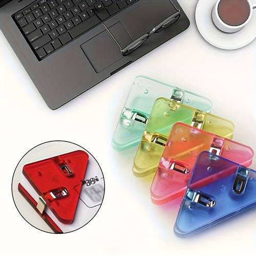 10 stück mehrfarbige, transparente dreieck-datei-clips, robuste büro- und schulbedarf aus metall, schreibwaren-buch- -clips