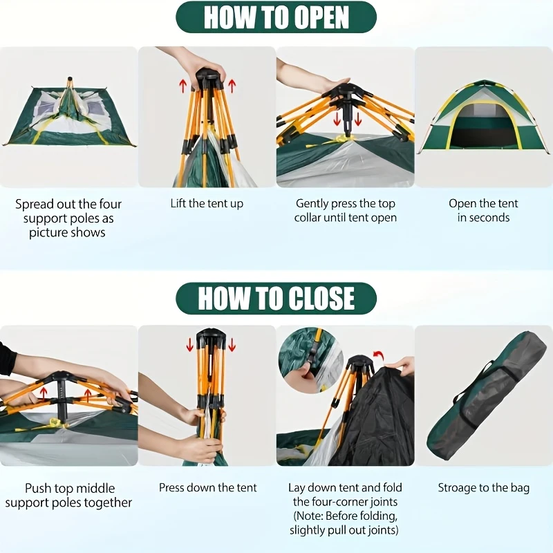 Automatic Instant Setup Camping Tent - 3-4 Person Capacity – detail 11