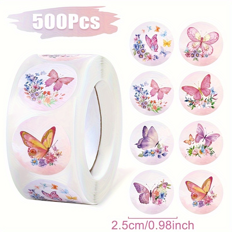 

500pcs, Butterfly Roll Stickers, Butterfly Themed Stickers, Stickers, Gift Packaging Stickers, Parties, Walls, Scrapbooks, Cards, And More!