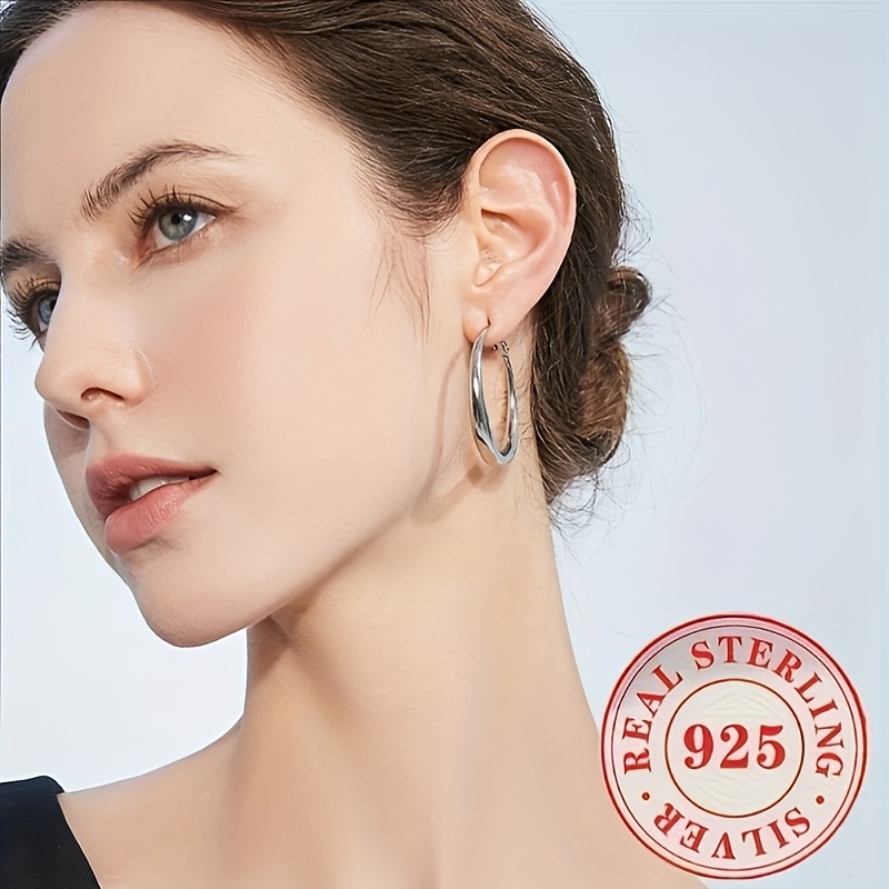 

925 Earrings With Retro And Elegant Style, Suitable For Women's In Different Sizes. Pattern 40mm/50mm/60mm