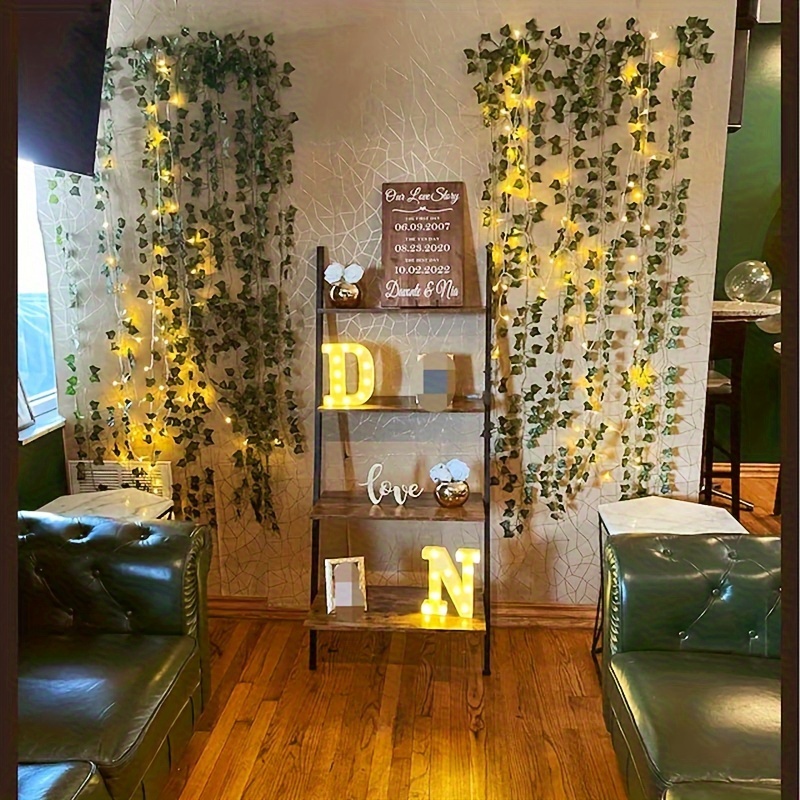 Hiedra Artificial con Energía Solar y 50 Luces