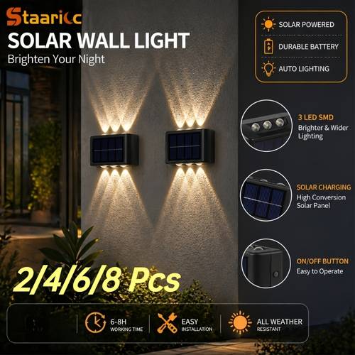 okos solar fali lámpák kültéri , 2/4/6/8 darabos automatikus be/ki led kerítés lépcső világítás, fényérzékelős kerti lépcsőfedél díszlámpa meleg fehér